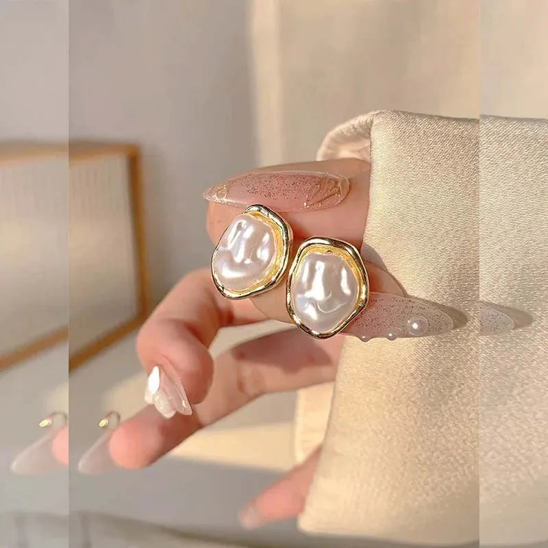 Orbit Pearl Hoops Earrings