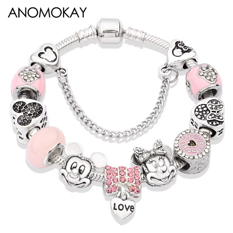Crystal Minnie Love Bracelet