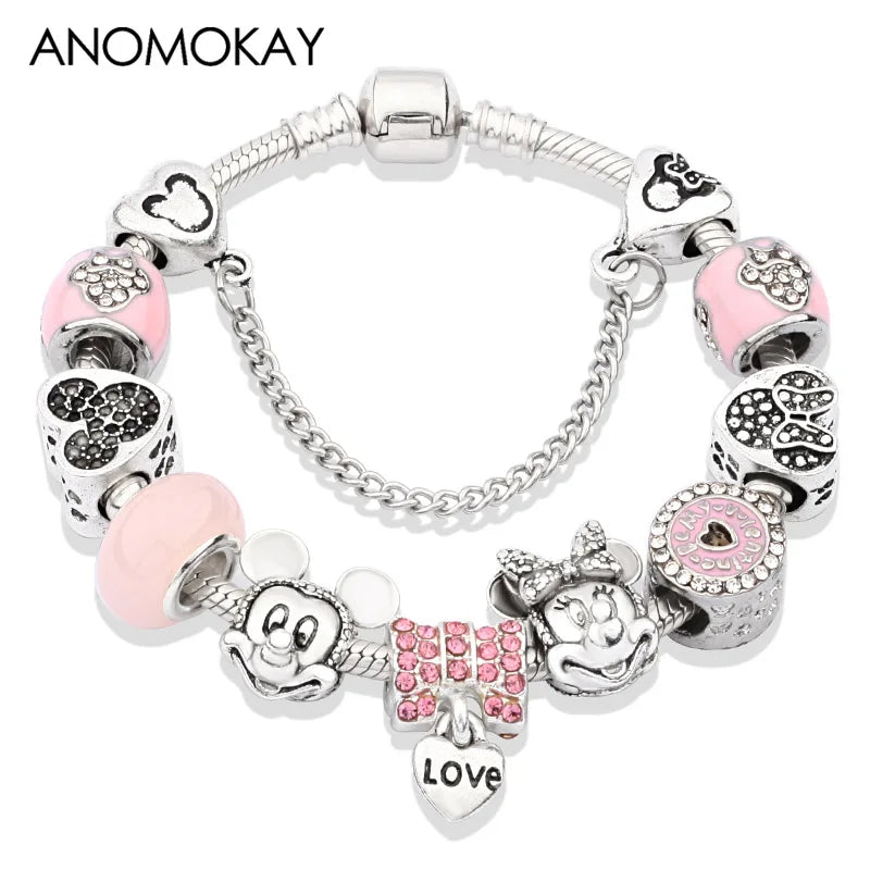 Crystal Minnie Love Bracelet