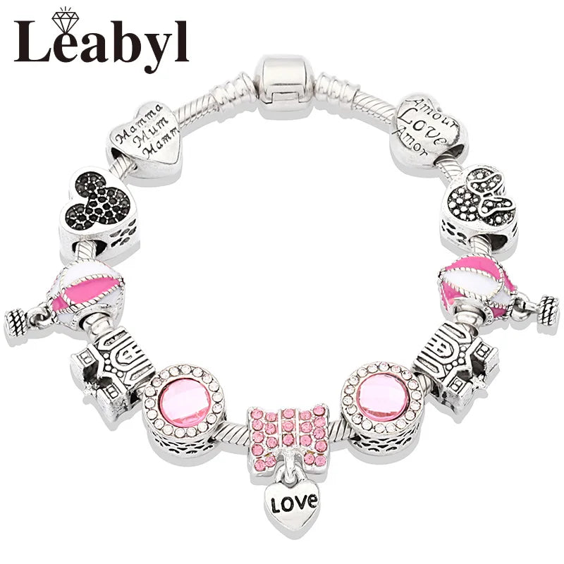 Crystal Minnie Love Bracelet