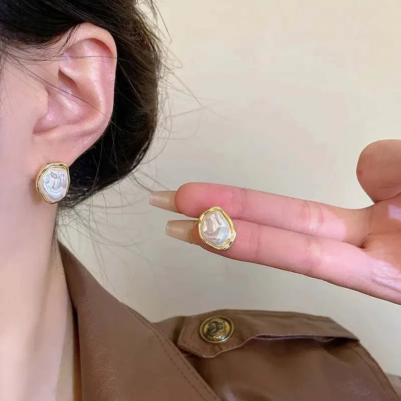 Orbit Pearl Hoops Earrings