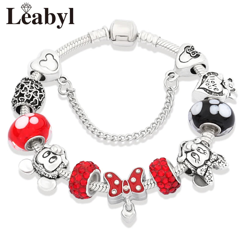 Crystal Minnie Love Bracelet