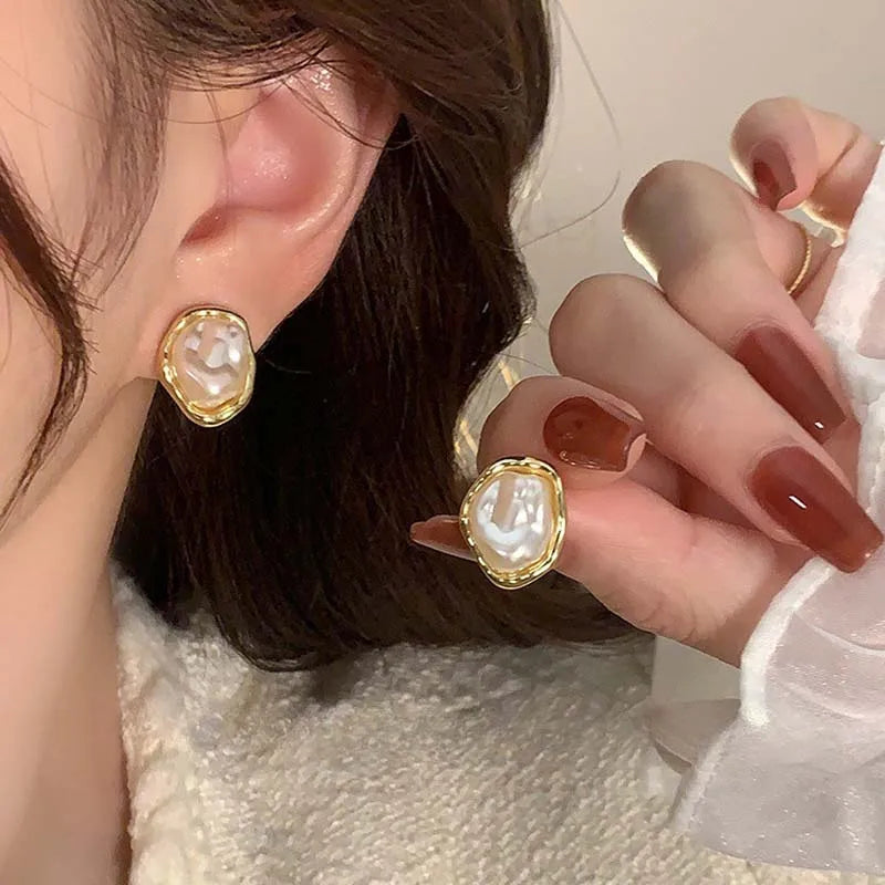 Orbit Pearl Hoops Earrings