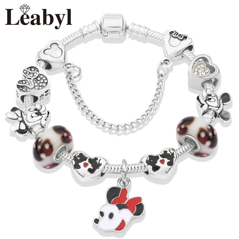 Crystal Minnie Love Bracelet